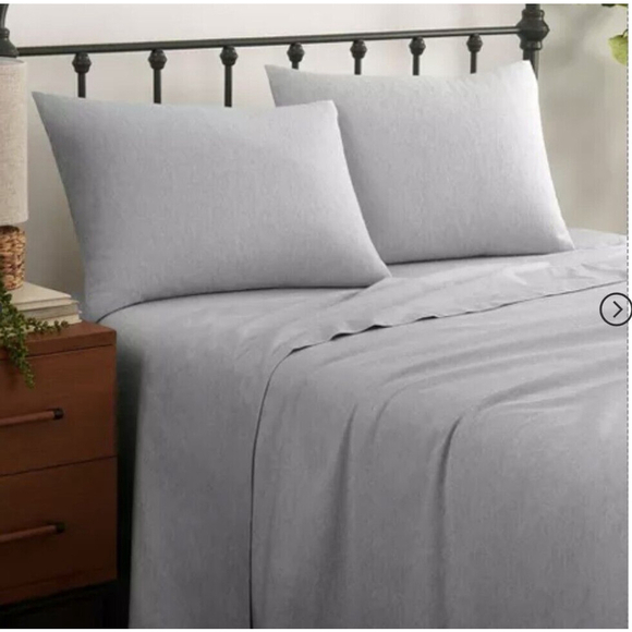 Queen Flannel Sheets Set Gray Deep pocket sheets Cotton flannel standard textile - Picture 1 of 8